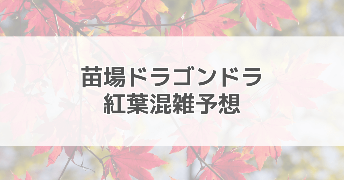 苗場ドラゴンドラ紅葉の混雑予想2024！駐車場情報も紹介